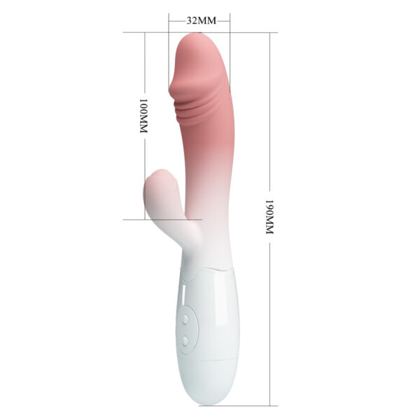 Prettylove Dildo Head Gradient Pink Rabbit Vibrator